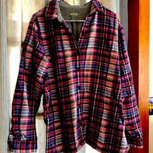 LL Bean Women’s XL Fleece Lined Flannel Shirt